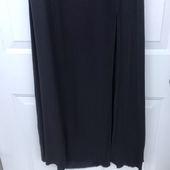 Free People Beach Navy Maxi Skirt Double Slit - Picture 3 of 5